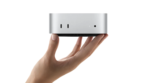 New smaller Mac Mini redesign 2024, showcasing its updated look and features.